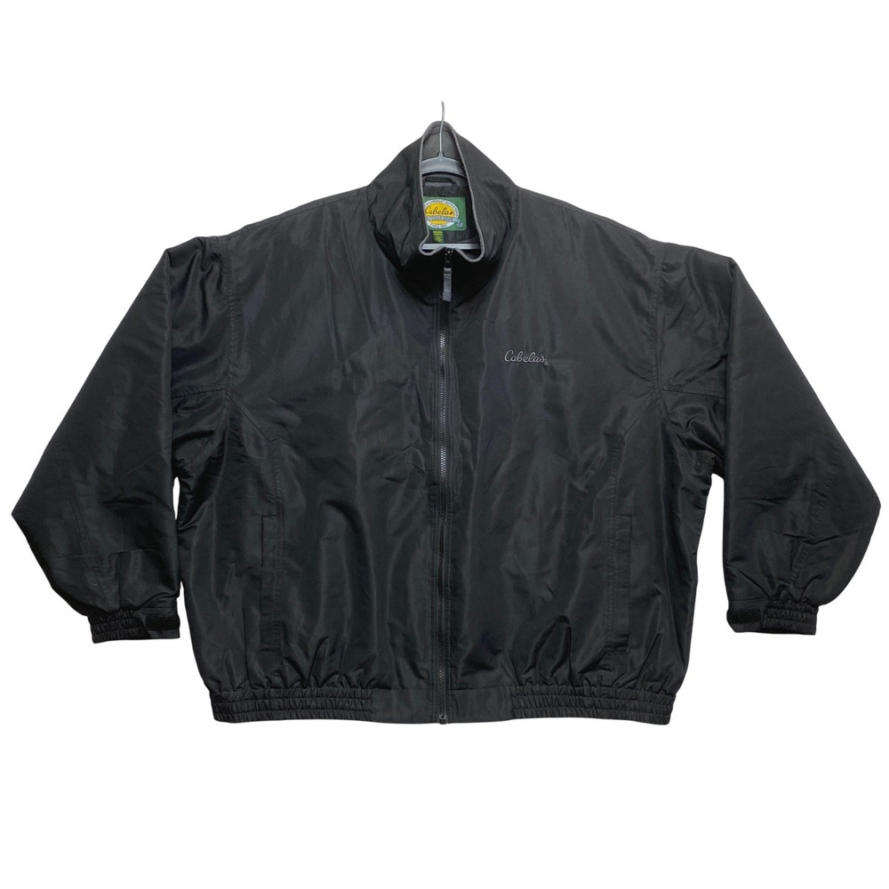 Cabela's Jacket Men 3XL Black Outdoor Gear Fleece Lined Full Zip Mock Neck